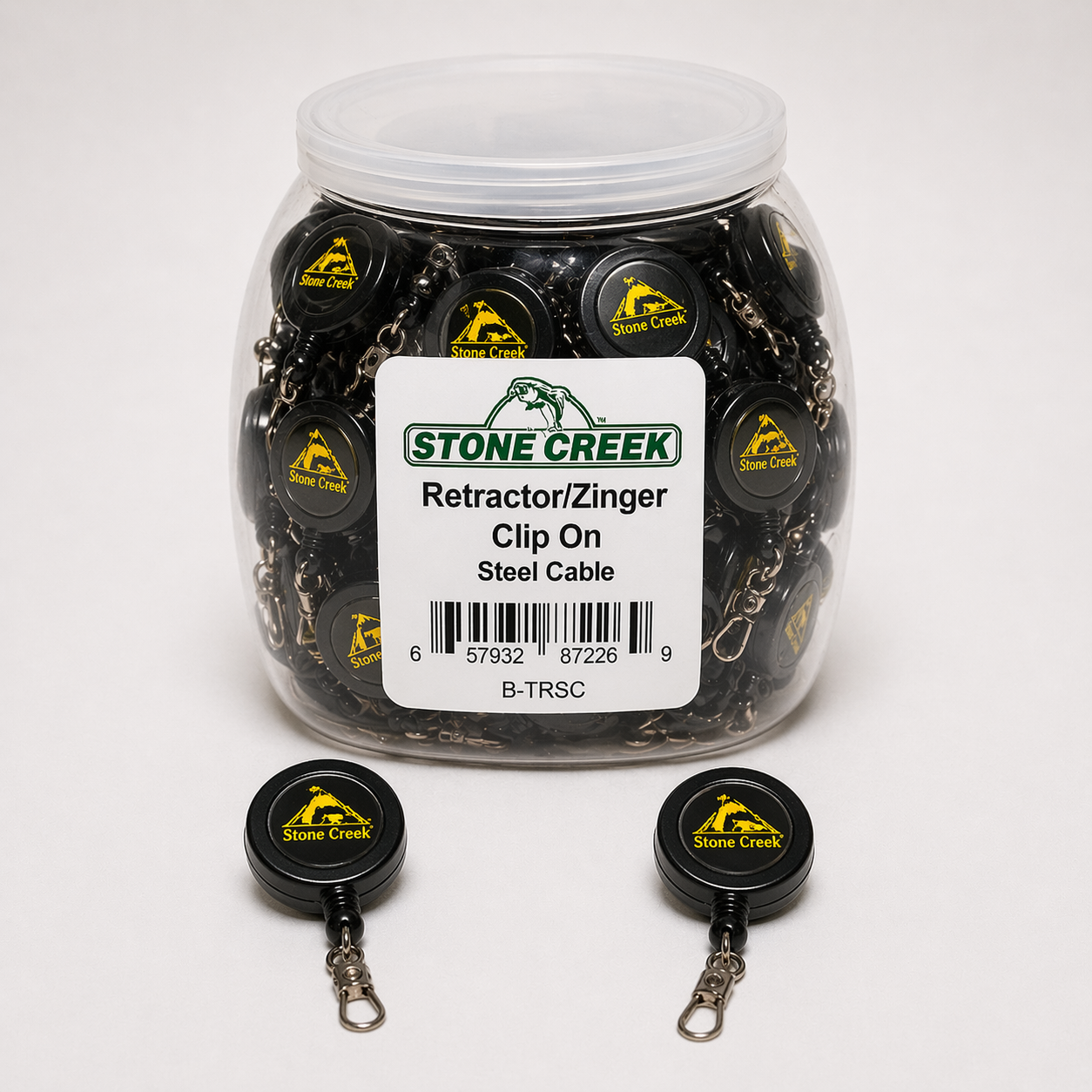 Small Clip-On Tool Retractor/Zinger - Bulk Jar of 60