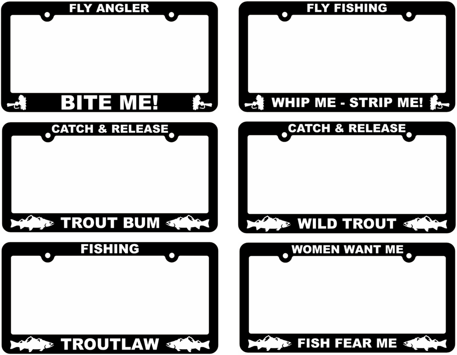 Fishing License Plate Frames - With Graphics