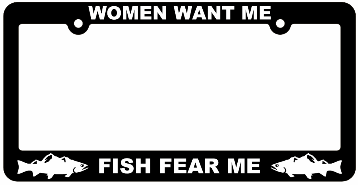 Fishing License Plate Frames - With Graphics